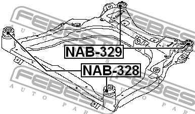 Сайлентблок підрамника переднього задній Febest NAB-329