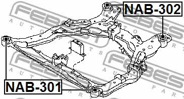 Сайлентблок балки Febest NAB-301