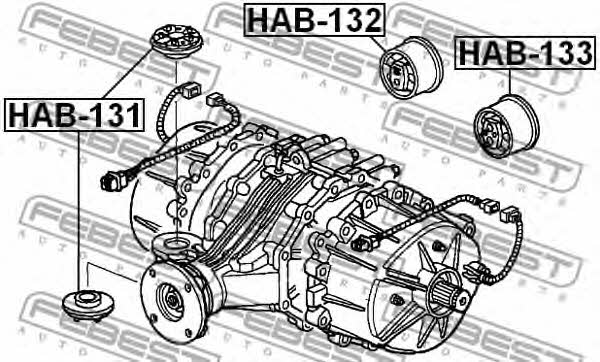 Сайлентблок дифференциала Febest HAB-131