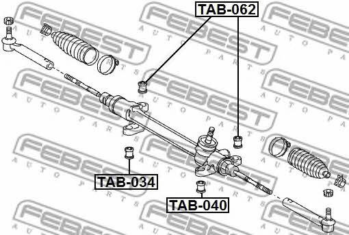 Сайлентблок рулевой рейки Febest TAB-062