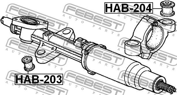 Сайлентблок рулевой рейки Febest HAB-203