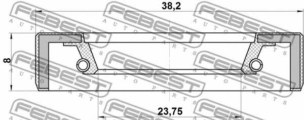 Сальник полуоси Febest 95FBY-26380808X