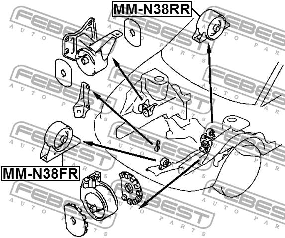 Подушка двигуна передня Febest MM-N38FR
