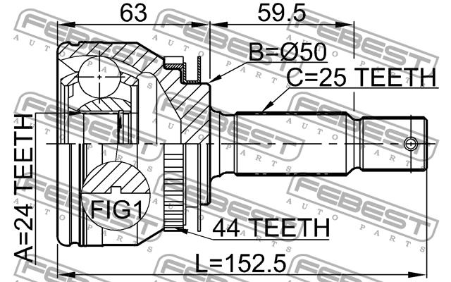 Купить Febest 2210-CER20A44 по низкой цене в Украине!