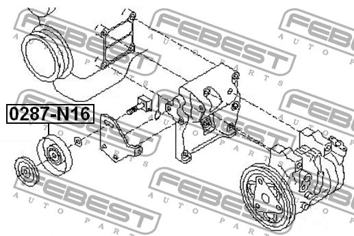 Ролик ремня поликлинового (приводного) Febest 0287-N16