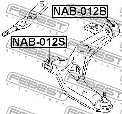 Сайлентблок переднего нижнего рычага, задний Febest NAB-012B