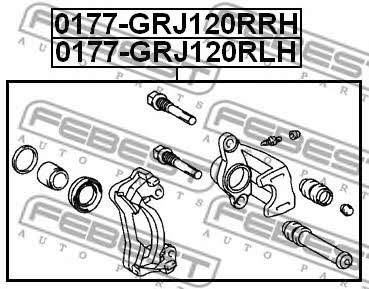 Тормозной суппорт задний правый Febest 0177-GRJ120RRH