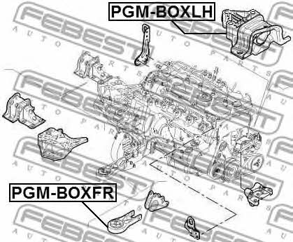 Подушка двигуна передня Febest PGM-BOXFR