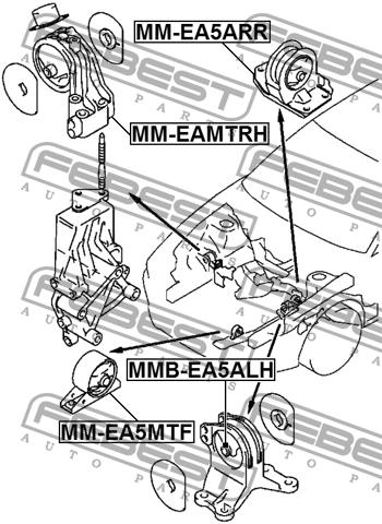 Подушка двигателя левая Febest MMB-EA5ALH