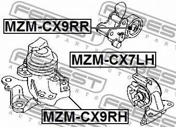 Подушка двигуна права Febest MZM-CX9RH