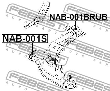 Сайлентблок переднего рычага задний Febest NAB-001BRUB