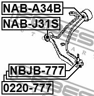 Сайлентблок задній, переднього нижнього важеля Febest NAB-A34B