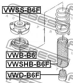 Опора переднего амортизатора Febest VWSS-B6F