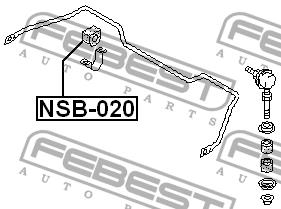 Втулка стабілізатора переднього Febest NSB-020