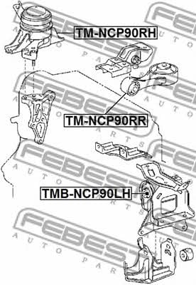 Подушка двигуна права Febest TM-NCP90RH