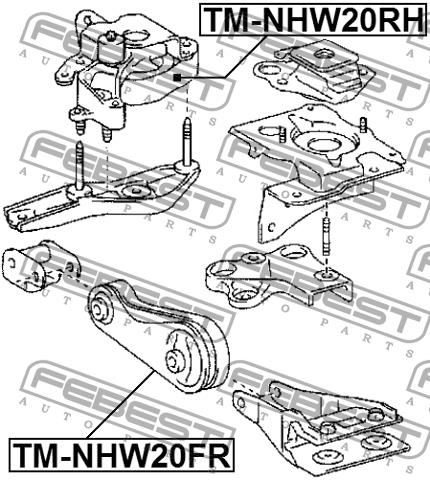 Подушка двигуна права Febest TM-NHW20RH