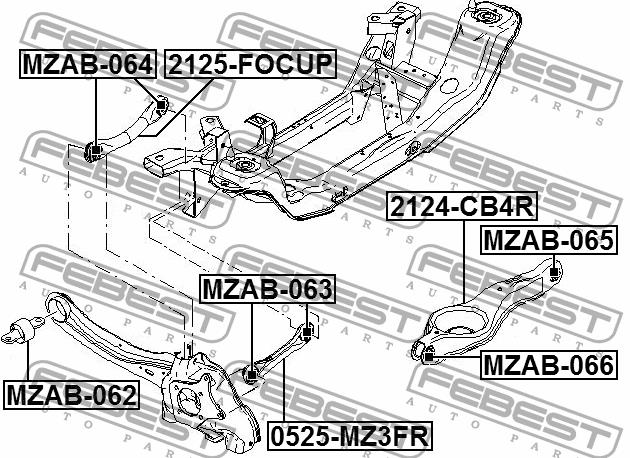 Рычаг подвески задний нижний Febest 2124-CB4R