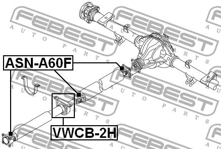 Подшипник подвесной вала карданного Febest VWCB-2H
