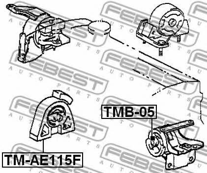 Подушка двигателя передняя Febest TM-AE115F