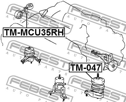 Подушка двигуна права Febest TM-MCU35RH