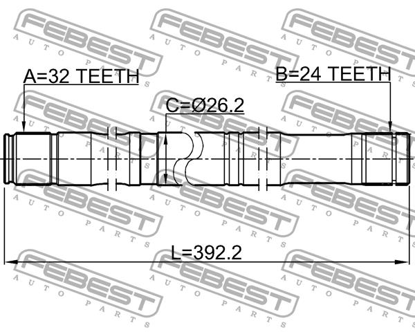 Напіввісь права Febest 0112-CDT220RH