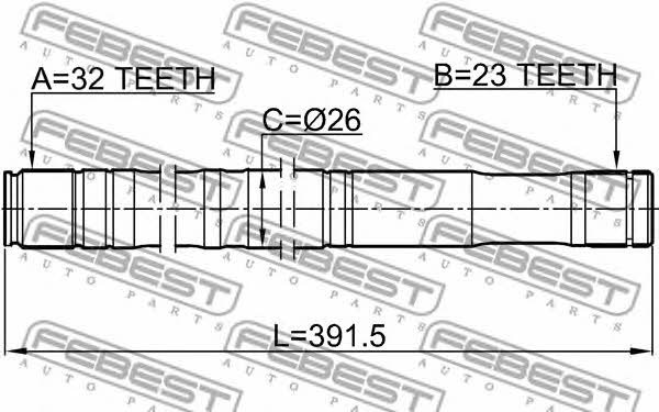 Полуось правая Febest 0112-CT220RH