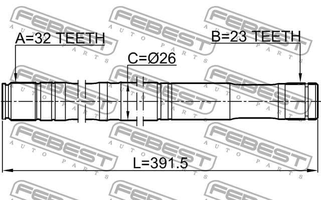 Полуось правая Febest 0112-CT220RH