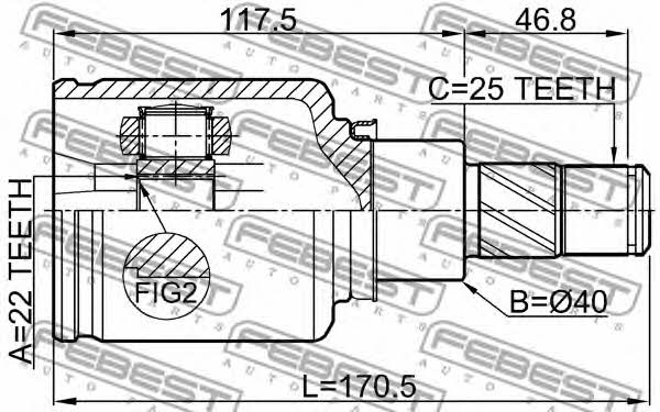 Купити Febest 0211F15LH – суперціна на EXIST.UA!