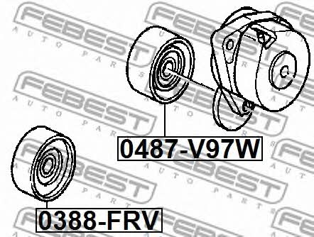 Ролик натяжной ремня поликлинового (приводного) Febest 0388-FRV