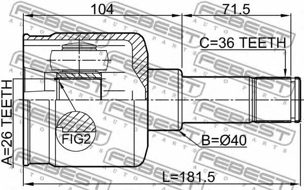 Купити Febest 2111FY36LH – суперціна на EXIST.UA!