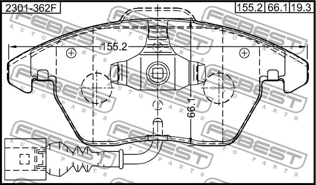 Febest 2301-362F Гальмівні колодки, комплект 2301362F: Купити в Україні - Добра ціна на EXIST.UA!