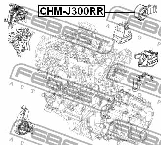 Подушка двигателя задняя Febest CHM-J300RR