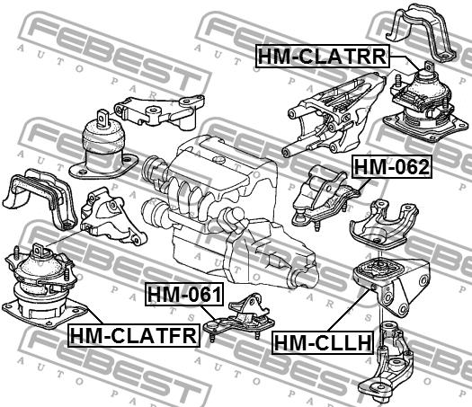 Подушка двигателя левая Febest HM-CLLH