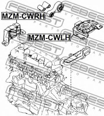 Подушка двигуна права Febest MZM-CWRH