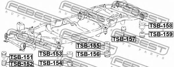 Подушка крепления рамы Febest TSB-156