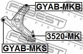 Сайлентблок переднего нижнего рычага передний Febest GYAB-MKS