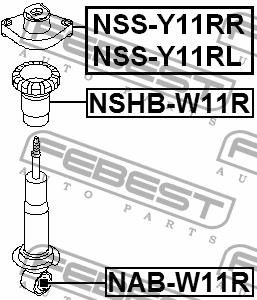 Сайлентблок заднего амортизатора Febest NAB-W11R