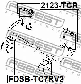 Втулка стабилизатора заднего Febest FDSB-TC7RV2