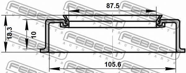 Сальник ступицы колеса передней Febest 95ADY-881061018X
