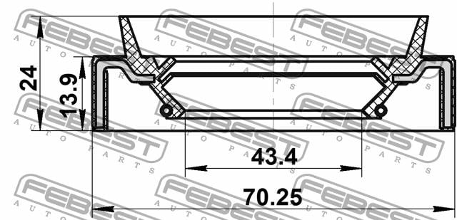 Сальник КПП Febest 95JAS-45701424R