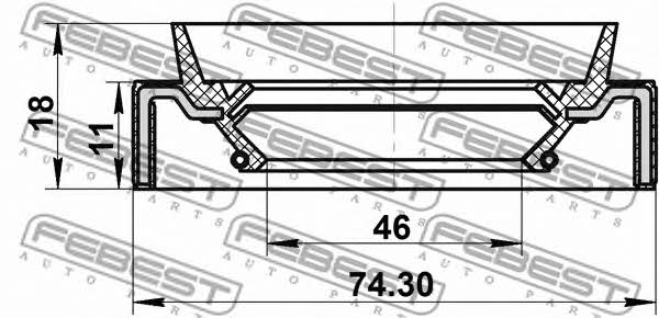 Сальник полуоси Febest 95JAS-48741118R