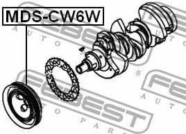 Шкив коленчатого вала Febest MDS-CW6W