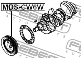 Шкив коленчатого вала Febest MDS-CW6W