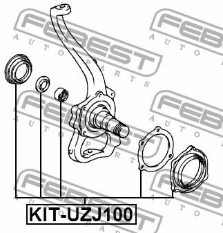 Ремкомплект кулака поворотного Febest KIT-UZJ100