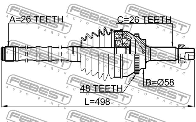 Купити Febest 0114AZT251A48LH – суперціна на EXIST.UA!