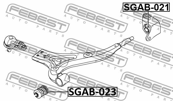 Сайлентблок переднего нижнего рычага передний Febest SGAB-021