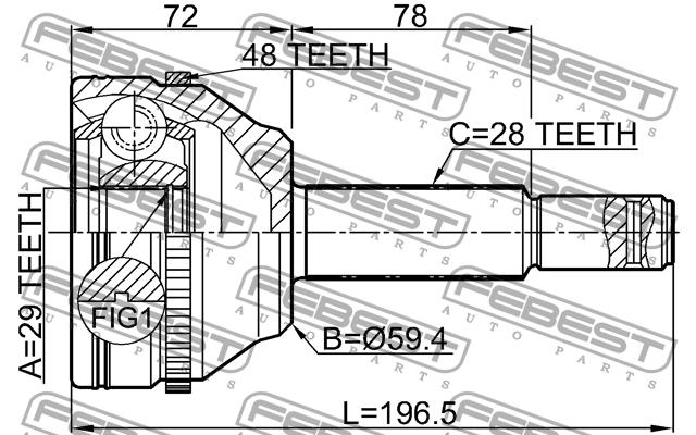 Купити Febest 2110TRDA48 – суперціна на EXIST.UA!