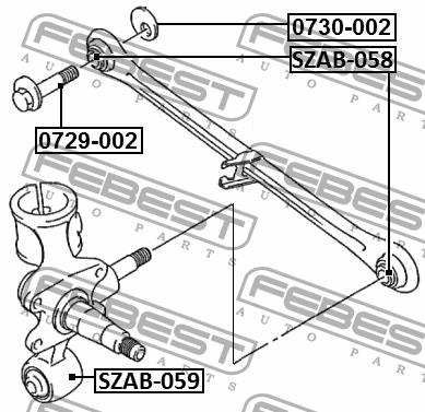 Сайлентблок задньої цапфи нижній Febest SZAB-059
