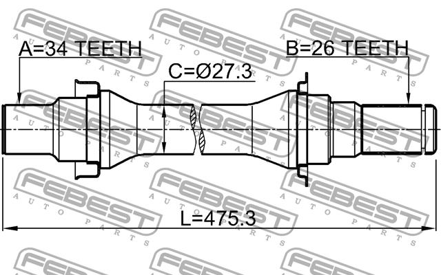 Купити Febest 1012V250RH – суперціна на EXIST.UA!