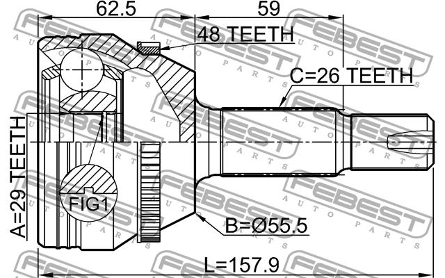 Купити Febest 0110ZZE132A48 – суперціна на EXIST.UA!